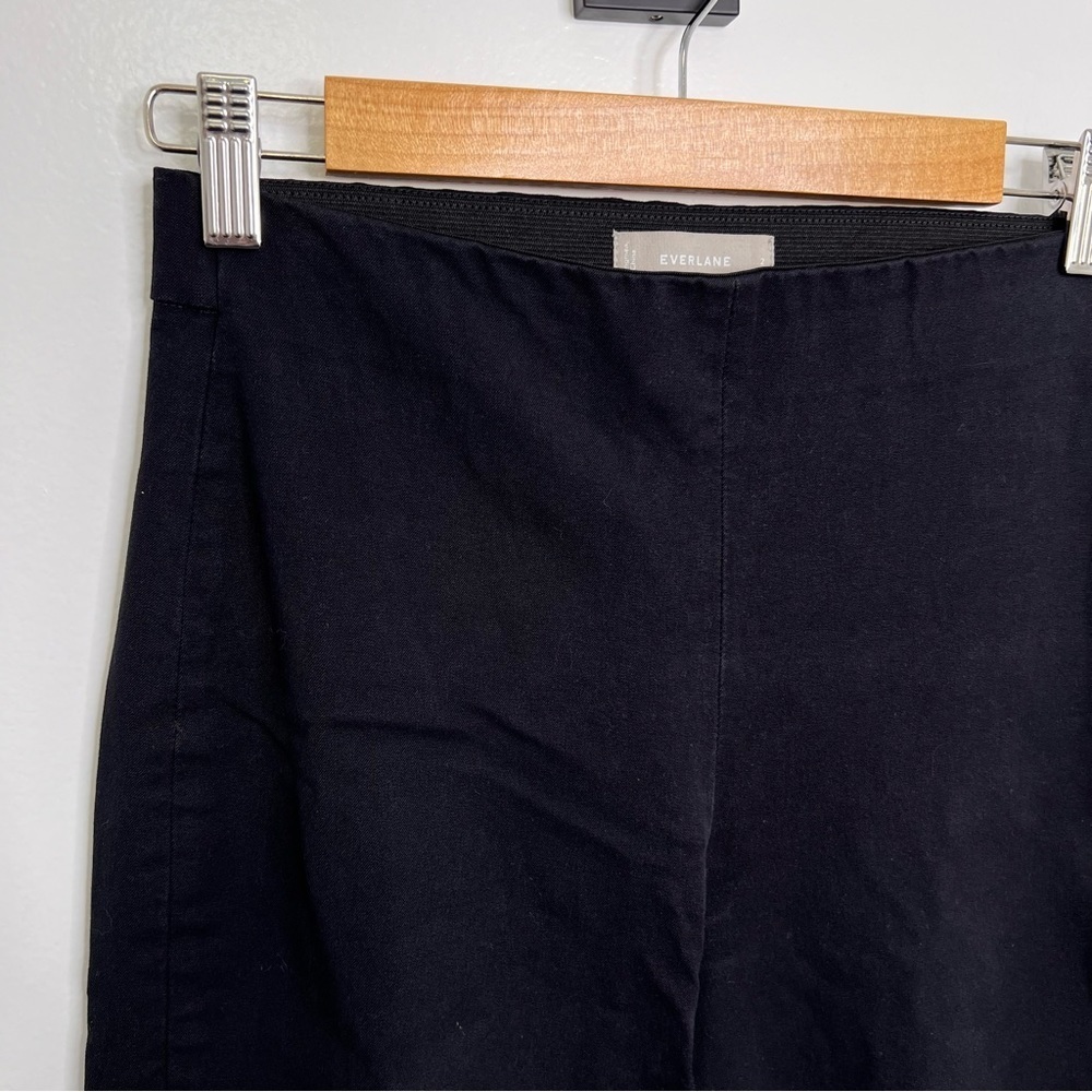 EVERLANE The Side Zip Cotton Stretch Black Pants - Picture 3 of 6